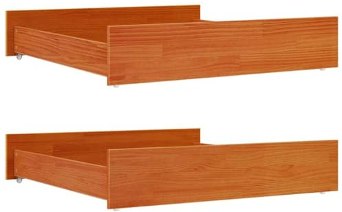 vidaXL Bettschubladen 2 STK. Wachsbraun Massivholz Kiefer