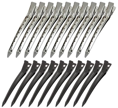 20 Stuck Haarclips Damen,9cm Groß Haarklammern Friseurbedarf, Metall Haarspangen,Abteilklammern Friseur Hair Clips Damen,Spangen Haare,No Trace Haarklammer Spangen für Dickes & Dünnes Haar