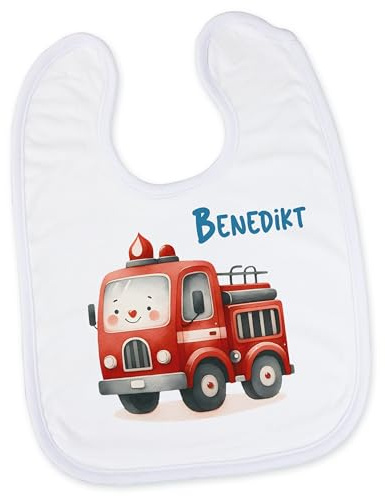 GRAZDesign Lätzchen personalisiert mit Namen Feuerwehr Geschenk Geburt Baby Junge