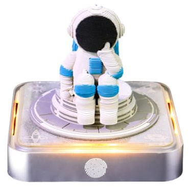 Hoepavy Calendrier de bureau, calendrier 2025, calendrier 3D, bloc-notes artistiques, calendrier 3D panoramique astronaute, calendrier déchiré à la main, gravé au laser, pour prise de notes, ornements