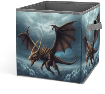 GFLFMXZW Flying Dragon Aufbewahrungskörbe, Schrank-Organizer-System, faltbare Aufbewahrungswürfel mit Griffen, Spielzeugbox, Kleideraufbewahrungskorb, große Kapazität, Aufbewahrungsboxen für Zuhause