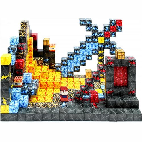 Yolla Loos Magnetische Bausteine 108 Stück Baue Mine Magnet Welt Zauberportal Set, Magnetische Fliesen Kleinkindspielzeug Outdoor Spielzeug für Jungen und Mädchen ab 3 Jahren