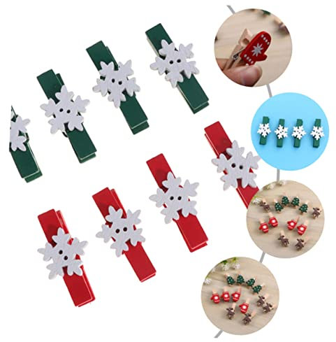 ANDRESLAD 100pezzi Clip Foto Natale in Legno Colorate Piccole Mollette Natalizie con Motivi Albero Guanti e Renna Blocca Memo e Decorazioni Festive per Compleanni e Feste