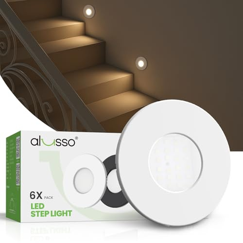 ALUSSO 3WT&3CCT LED Treppenbeleuchtung 230V IP44 Treppenlicht 6er Set