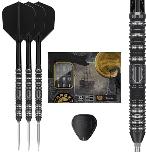 Target Japan Black Marque Draco G2 Steel Tip Darts with Kflex 21.5G/23.5G | 90% Tungsten Darts Set, K-Flex Flights and Shafts No.6, Nano Swiss Point Tips, Mathew Lee Gen 2