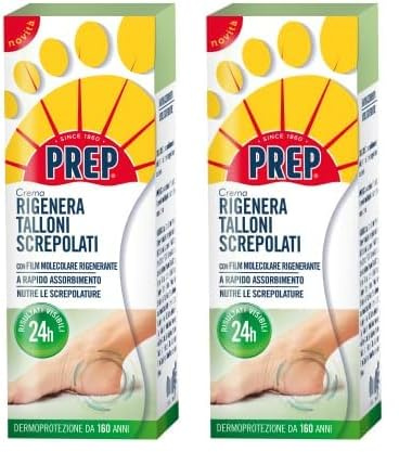 Prep, Crema Rigenera Talloni, Crema Idratante per Talloni Screpolati, Ammorbidisce e Nutre la Pelle, a Base di Burro di Karitè, Pantenolo e Vitamina E, Assorbimento Rapido, Formato 75 ml