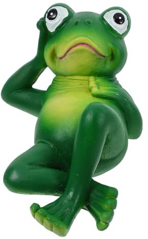 Kisangel Gartenfigur Frosch Statue Aus Wetterfestem Harz Niedliche Deko Für Außenbereich Farbenfrohe Tierfigur Für Garten Teich Oder Balkon
