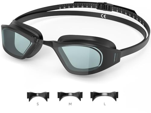 Findway Wettkampf Schwimmbrille, Anti-Beschlag, Anti-Dichtigkeit, Austauschbarer Nasensteg, Schwimmbrillen Geeignet für Schwimmen Praxis Training Wettbewerb Freizeit für Herren und Damen