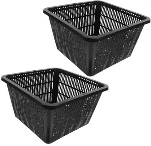 JOINPAYA Paniers Hydroponiques Plastique Noirs 2 Pièces pour Culture | Cultures de Légumes et Plantes Aquatiques, Usage Intérieur et Maison, Format Portable et Pratique