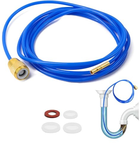 Abflussreiniger Schlauch, Rohrreinigungsschlauch für Wasserhahn 3 Meter Länge, Abflussreiniger Schlauch für M2M24 und 1/2 Zoll RohreHochdruck, Leistungsstarker Hochdruck Rohrreiniger mit Dichtungen