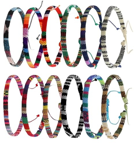 Glamifyr 12 Stück Freundschaftsarmband,Gewebte Armbänder, Handgefertigt Freundschaftsarmbänder,Handgefertigtes Geflochtenes Armband Verstellbar,Freundschaft Multi Farbe Unisex Armband