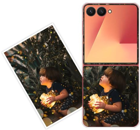 Sunrive Personalisierte Hülle kompatibel mit Samsung Galaxy Z Flip 7,Transparent Handyhülle Benutzerdefiniert PC Etui mit Eigenem Foto Bild Text Individuelle