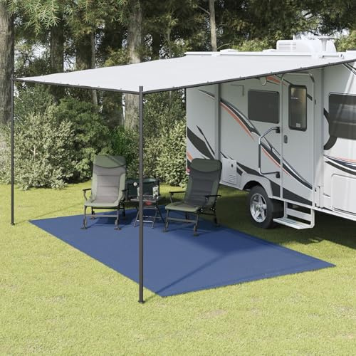 Tappeto da Tenda Blu 3,5x5 m per Campeggio e Picnic, Rete Copertura in Polietilene Traspirante e Idrorepellente, Design Robusto Resistente ai Raggi UV per Eventi Sportivi