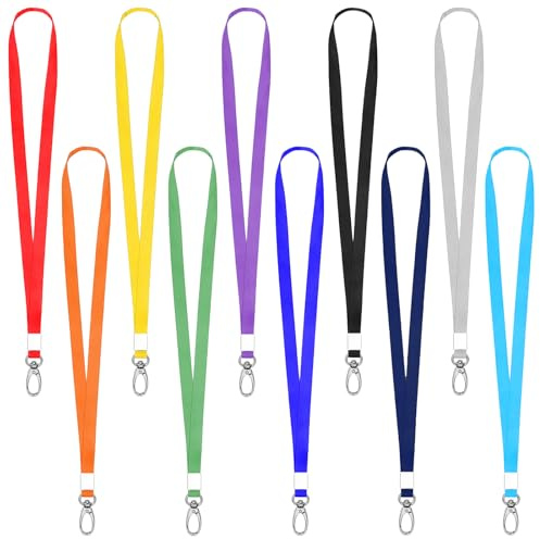 Omnikryp 30 st nyckelband för märkeshållare, halsband, anpassat halsbandshållare, med lås i rostfritt stål och metallspännen, för nyckel, hållare (13 färger)