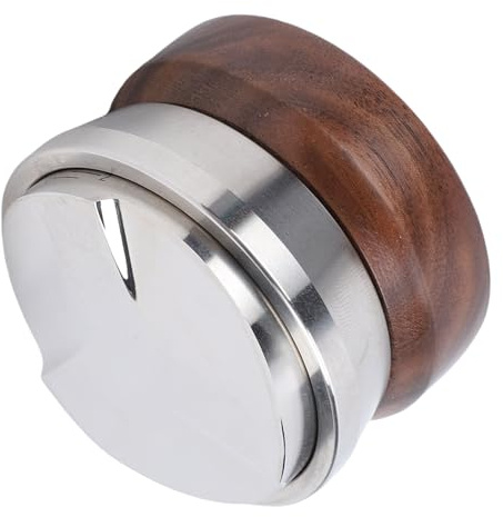 Phefop Pressino Distributore caffè da 53 Mm, Livellatore caffè Regolabile con Base in Acciaio Inossidabile e Manico in Legno di Noce per Macchine da a Testa Singola e Baristi