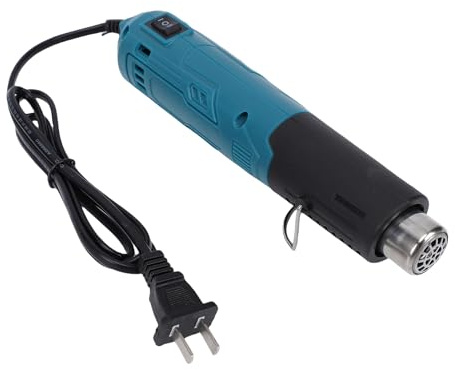 Fockety Mini-Heißluftpistole, 300W, 250°C 350°C, Hand-Heißluftpistole mit klappbarem Ständer und Netzkabel, tragbares Heißluftgerät für Bastelarbeiten, Prägungen, Schrumpfen von PVC (EU-Stecker)