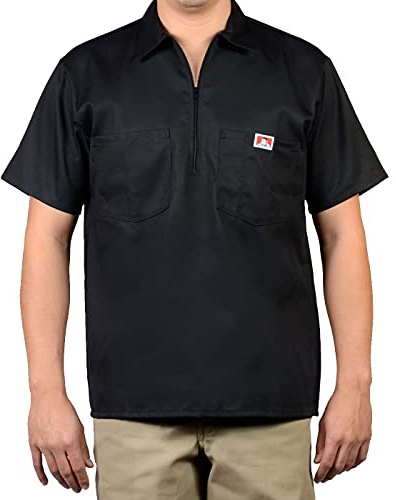 Ben Davis 124 Adult's Solid Color SS Work Shirts Black Large