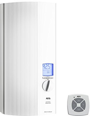 AEG vollelektronischer Durchlauferhitzer DDLE TD 18 kW, LC-Display, ECO-Funktion, Regendusche, Festanschluss 400V, VDE geprüft, 222396