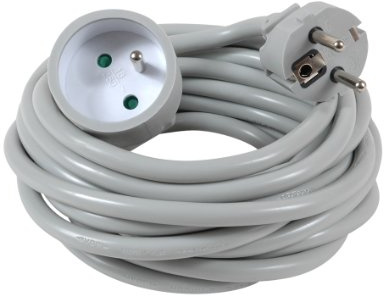 Debflex 335255 Verlängerung Kunststoffmantelleitung HO5VV-F 3G1,5, Abrieb, 5 m, grau