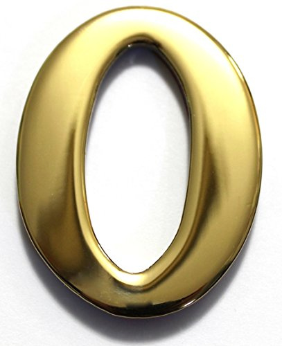 2 Solid Brass Mailbox Number #0 / Better Box Mailboxes Two Inch Tall Numbers with 3M Peel and Stick Auto Grade Adhesive - Clear Coat Sealed Weatherproof BN0