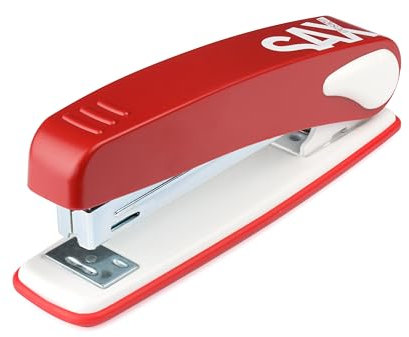 SAX 249 Metallhefter, bis zu 25 Blatt, Robust & Stilvoll, Bewährte Qualität, Ideal für Büro und Schule, Rot