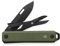 The James Brand The Ellis Taschenmesser Gezackt Multitool aus Rostfreiem Stahl Sandvik 12C27 in der Farbe Green-Black, Gesamtlänge geschlossen: 9.4 cm, Gesamtlänge geöffnet: 16 cm, KN119119-01