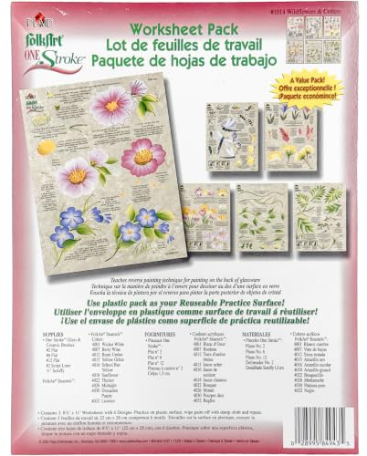 2014 Wildflowers & Critters One Stroke Reusable Painting Teaching Guide Worksheet Pack