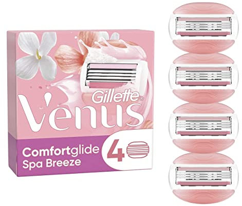 Gillette Venus ComfortGlide Razor Blades for Women, Pack of 4 Refill Blades