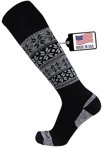 Pure Athlete Alpaca Ski Socks – Men Warm Wool Sock, Women Skiing, Snowboarding