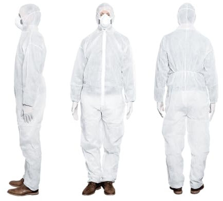 MaiMed - Tuta protettiva per abbigliamento da lavoro, tuta da pittore, colore bianco, taglia XL, 1 pezzo