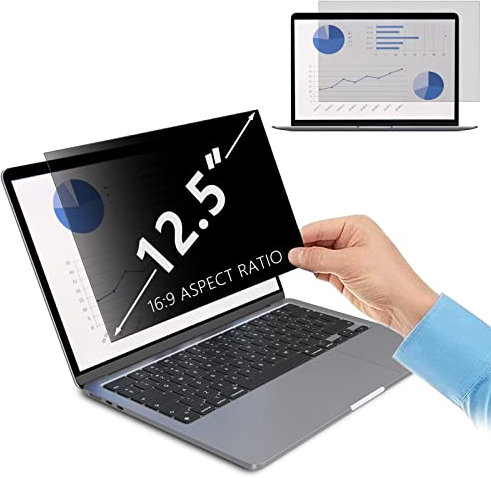 PaceBid Filtre de Confidentialité Premium, Film Protection Anti Regard pour Écran d'Ordinateur & Moniteur (12.5 Pouces), Filtre confidentialité pour écran d'ordinateur Portable 12.5 Pouces
