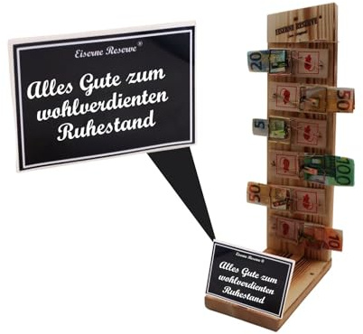 Genial-Anders Ruhestand Geschenk zur Rente Pensionierung Eiserne Reserve Mausefalle Premium 6er Geldgeschenk Text s/w Alles Gute zum wohlverdienten Ruhestand