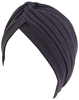 beauty YFJH Women's Cotton Turban Head Wrap Cancer Chemo Beanies Cap Headwear Cap Bonnet Hair Loss Hat Black