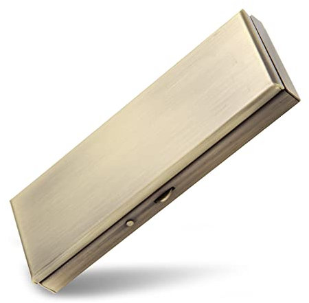 7 Day Pretty Mini Metal Pill Organizer Pill Box Built-in Make-up-Spiegel mit Spring Open Design und großes Fach zu halten Vitamine Lebertran Ergänzungen und Medikamente (Bronze)