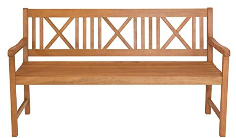 MSZ Design Gartenbank Malmö 3-sitzig aus FSC Eukalyptus mit Armlehnen