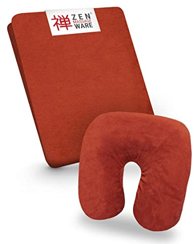 Zen – dra-på-överdrag för massagesängar och nackstöd – mjukt frottéresårlakan för kosmetika, terapi och behandlingsstolar – liggskydd tvättbart vid 60° – massagetillbehör (terrakotta)
