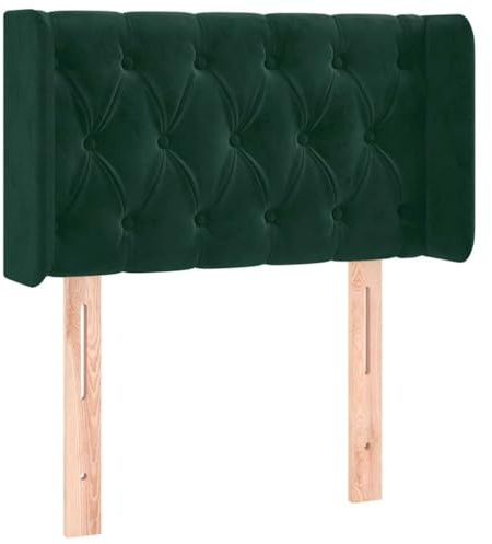 vidaXL Kopfteil mit Ohren Dunkelgrün 83x16x78/88 cm Samt