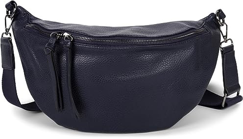 styleBREAKER Damen Halbmond Crossbody Schultertasche, abnehmbarer verstellbarer Schultergurt, Einfarbige Handtasche 02012386, Midnight-Blue