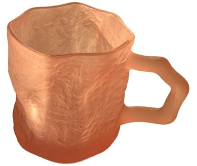RUNZE765Z Bicchieri da cucina Bicchiere da 7 once con texture Glacier, tazze in vetro trasparente manico for acqua, latte, succo e caffè per succhi(Pink)