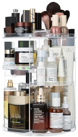 Make Up Organizer Drehbar 360° Rotating Makeup Organizers Kosmetik, Schmink Aufbewahrung Skin Care Organizer Transparent Adjustable Multifunctional for Dresser, Bathroom, Bedroom