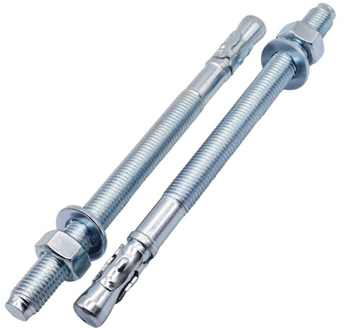 SKIR'CO (2 Stk.) Verzinkte Keilanker M16 x 220 mm, Metalldübel, Ankerschraube, Mauerwerksanker, Betonanker
