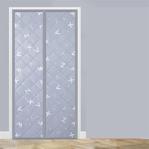 Thermovorhang Tür Winter Winter-Baumwoll-Türvorhang zur Verhinderung kalter Klimaanlage, Trenntürvorhang, magnetische Saugisolierung, winddicht Thermo Türvorhang (Color : Alphabet, Size : W85cm x H2