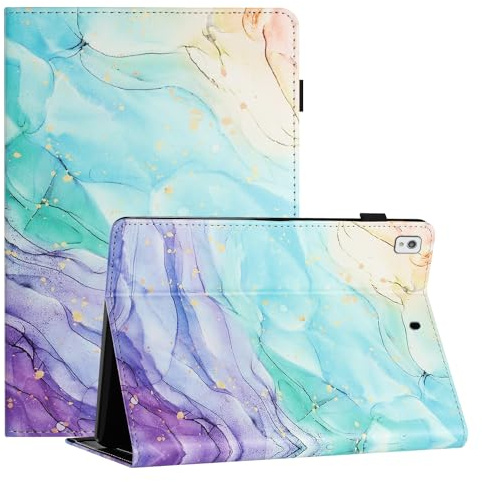 LSPCASA Hülle für iPad 9. / 8. / 7. Generation 10,2 Zoll 2021/2020/2019 Folio Flip PU Leder Schutzhülle Tablet Hülle mit Standfunktion Stifthalter Wallet Tablette für iPad 10.2 Ölgemälde