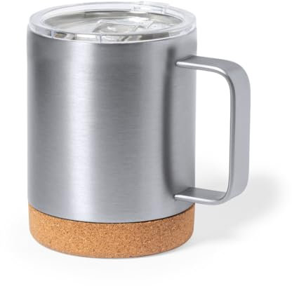 TAZZA TERMICA Personalizzata in acciaio inox doppia parete, base in sughero 330 Ml