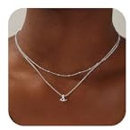 TINGN Halskette Damen Kette Damen Silber, Silberkette Damen Geschichtete Buchstaben Kette mit Buchstaben S Initialen Halskette Damen Silber Buchstabenkette Layered Kette Modeschmuck für Frauen Mädchen