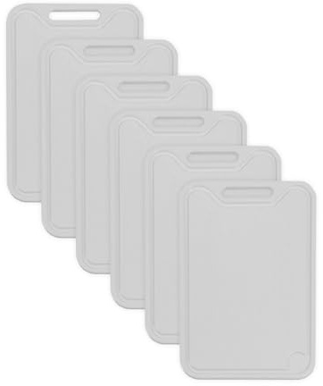 Go Practic skärbräda plast 6 stycken skärbrädor set köksbräda diskmaskinssäker rektangulär polypropen BPA-fri säker land