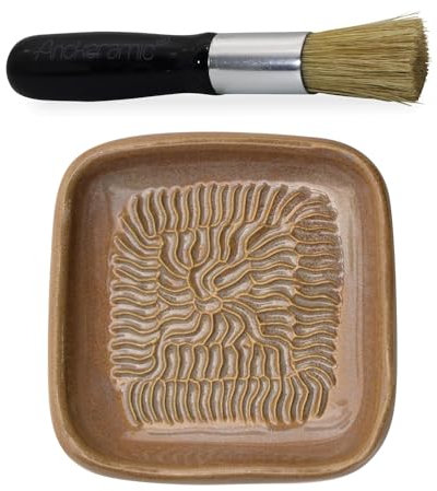 ANCKERAMIC® Ceramico Original Finlandia - Juego de rallador de cerámica y pinceles para hornear - rallador de ajos de cerámica, rallador de jengibre y cepillo de cocina de cerdas naturales, hecho a