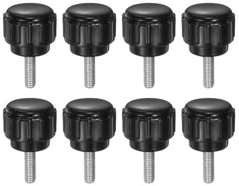 QUARKZMAN 8 Stück Rändelschraube mit Gewinde M3 x 10mm Rundkopfschraube Rundgriffschraube Rundgriffbolzen Klemmknöpfe 14mm Handknöpfe Daumenschrauben Spannschraube für Industrie Maschine