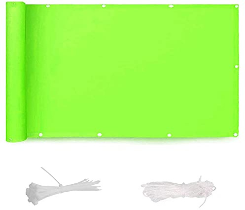 Paravento per balconi esterni, 1 x 4,5 m, per cortile, piscina, portico, idrorepellente e resistente alle intemperie, ideale per giardinaggio, colore verde