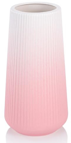 Keramik Vase, GUKJOB Blumenvase Keramik Vasen für Blumen, Dekorative Vasen für Pampasgras Deko, Modern Kleine Vase für Home Wohnzimmer Esstisch Bauernhaus Büro Dekor (Gradient Pink)